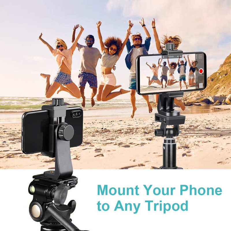 Soporte para teléfono inteligente, Clip con rotación de 360 grados, abrazadera ajustable para trípode, monopié, palo de Selfie, fotografía