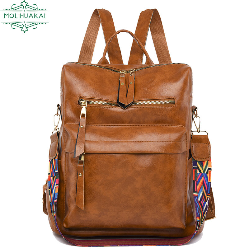 Nowe damskie plecaki wysokiej jakości skórzany plecak moda szkolne torby damskie Bagpack Designer duża pojemność plecaki podróżne