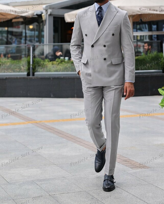 Conjunto de terno de negócios masculino, terno de noivo, jaqueta e calça, ocasião formal, festa de casamento, novo, H11