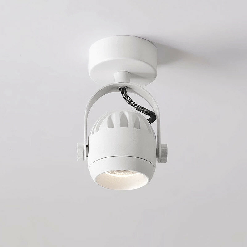 Led 스포트 라이트 램프 라운드 북유럽 조절 각도 홈 실내 상업 접는 로타리 통 저장소 220V 눈부심 방지 빛