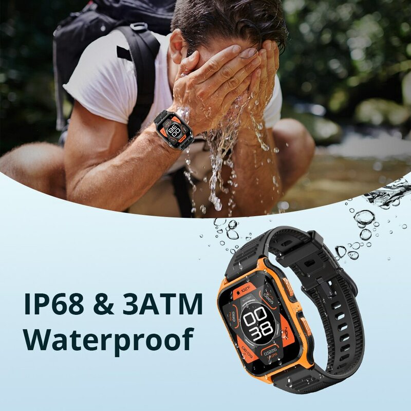 Colmi p73 1.9 "outdoor militär smart watch männer bluetooth ruf smartwatch für xiaomi android ios, ip68 wasserdichte fitness uhr
