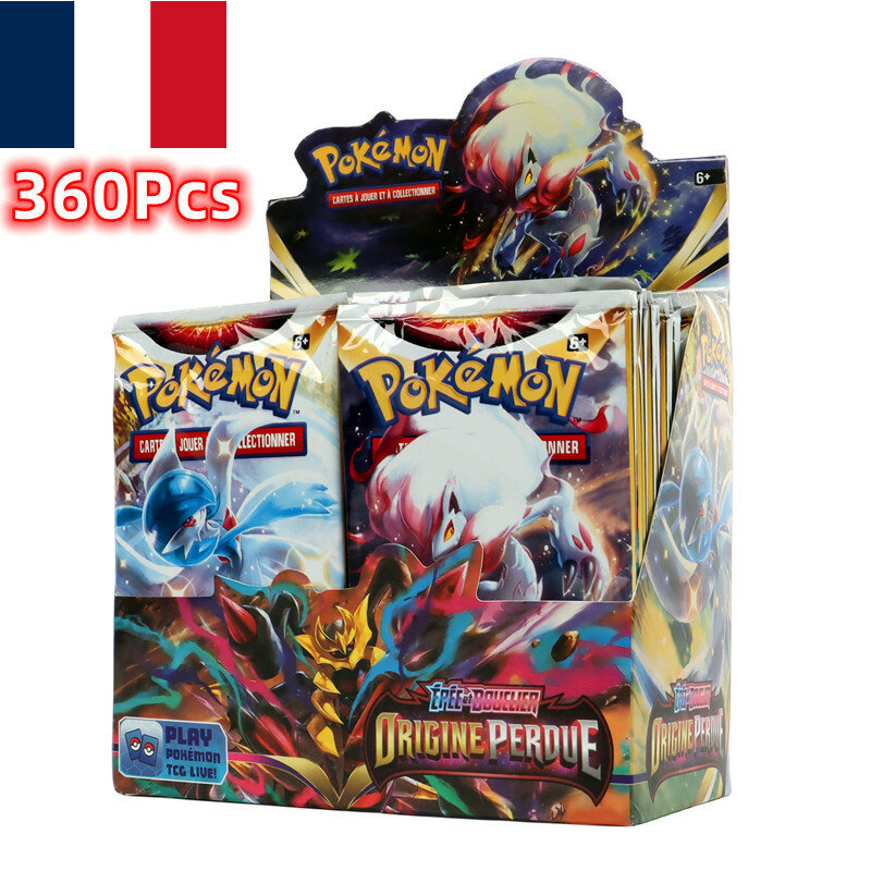 Cartas Pokémon TCG: Sword & Shield Lost Origin Booster Box, versión francesa, 360 unids/lote por caja, paquete de 36