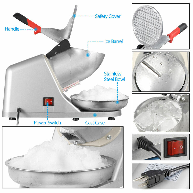 Máquina de afeitar eléctrica, trituradora de hielo, fabricante de cono de nieve, hielo rasgado, 143 libras