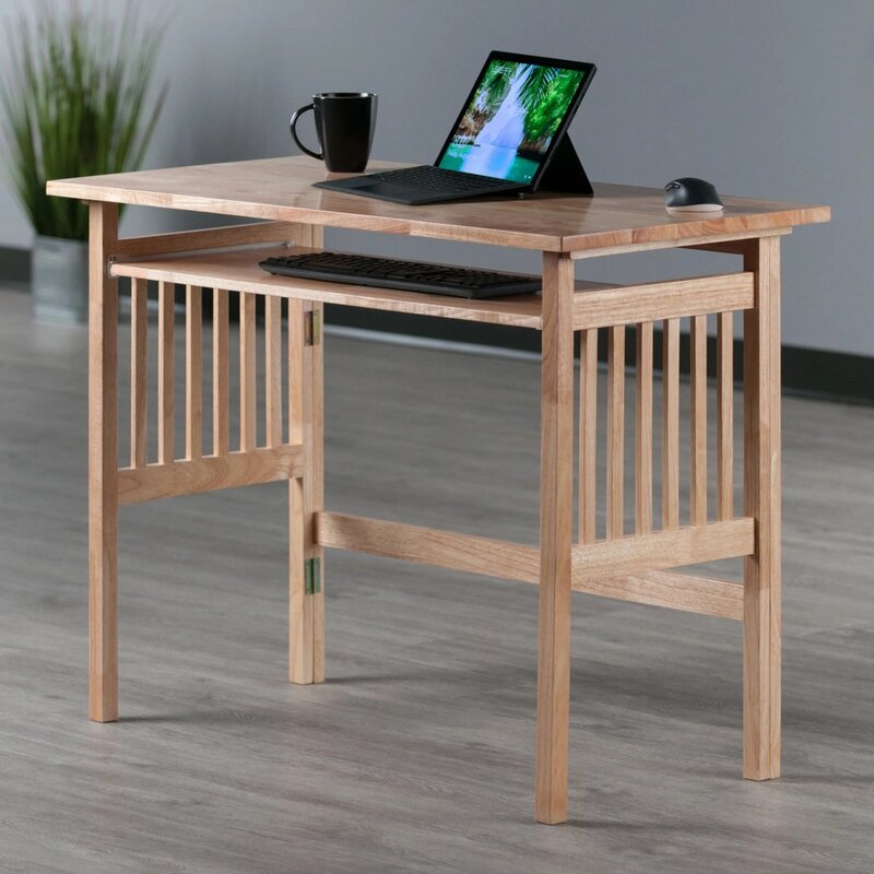 Складной компьютерный стол из дерева Winsome, Естественная отделка 2023