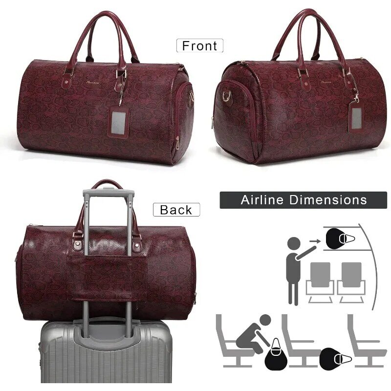 Borse da viaggio borsone da viaggio impermeabile per abbigliamento regali per uomo donna Business - 2 in 1 valigia da appendere borse da viaggio in nero
