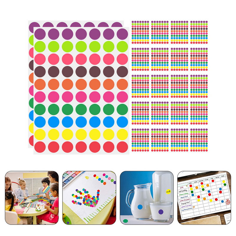 1400 Pcs Stickers Dot for Selling Adhesive Label The Circle Round Colored Labels
