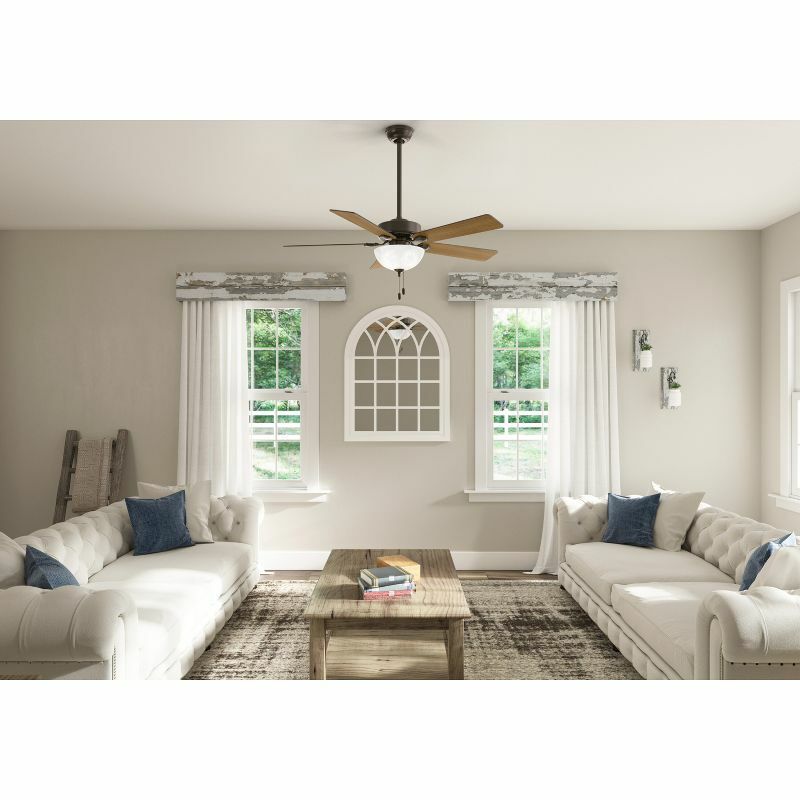 Stylish 52" Ceiling Fan with Light Kit and Pull Chain (Includes LED Light Bulb) in New Bronze for Elegant Airflow