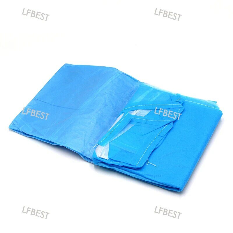 Einweg Betriebs Kleidung Nicht-Woven Tuch Tuch Licht Blau Schönheit Tuch Doppel Augenlid Betriebs Kleidung Sterile Separaten Pack