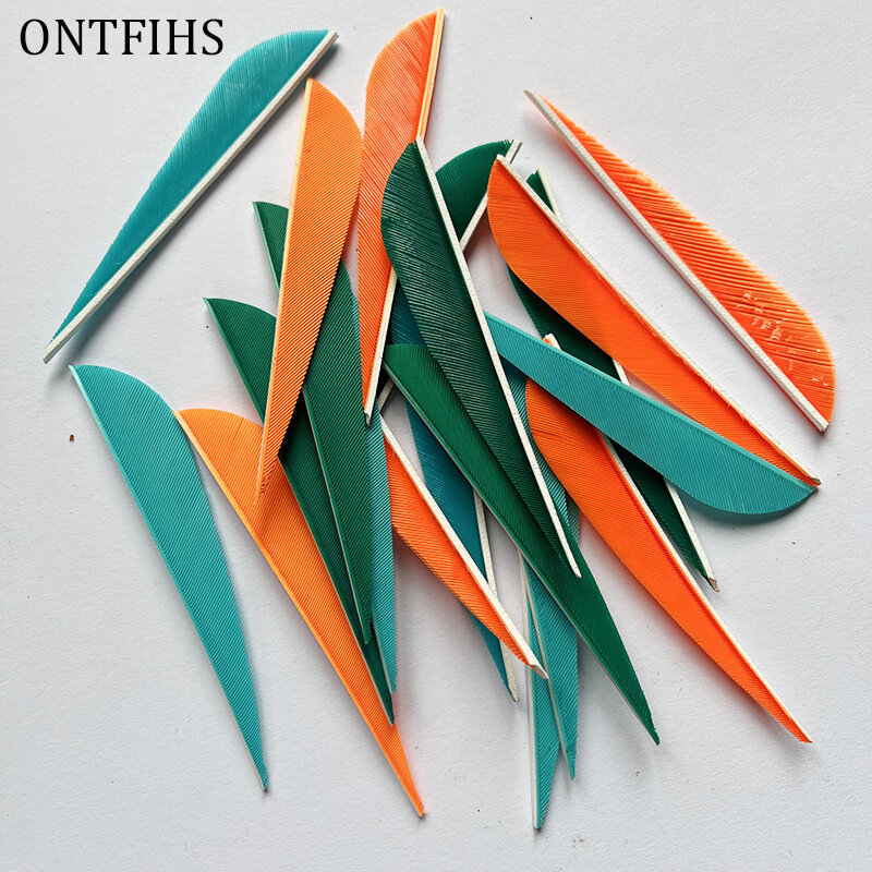 ONTFIHS-Fletches de chasse en forme de goutte d'eau, plumes de flèche, aubes, accessoires de tir à l'arc, 3 pouces, 50 pièces