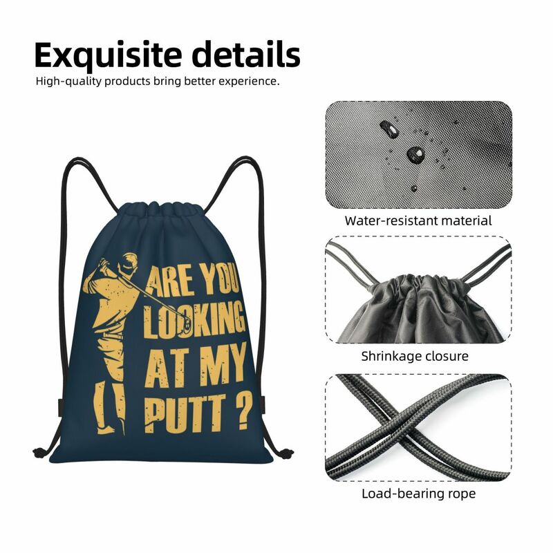 Custom Golf Cotação Drawstring Bag para Mulheres e Homens, Yoga Mochila, Esportes, Ginásio, Compras, Engraçado
