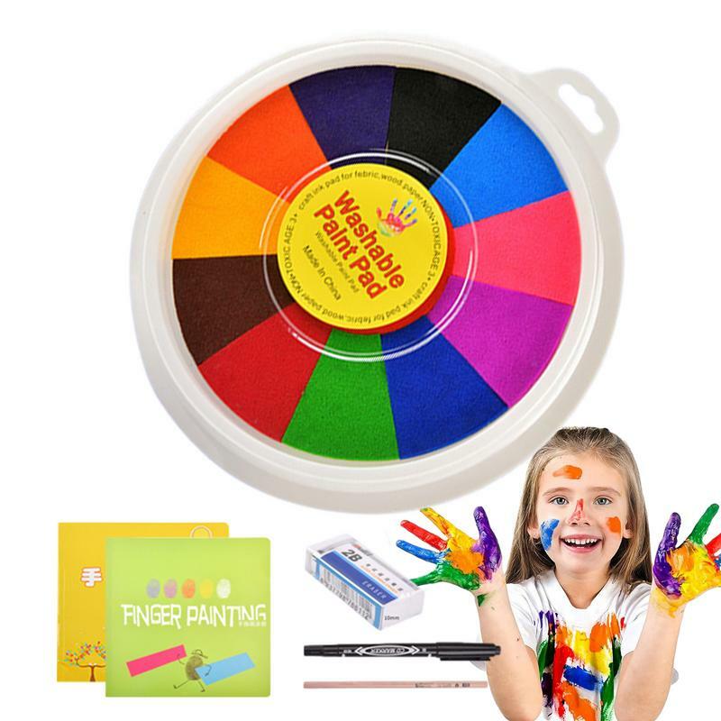 Washable Paint Pad Washable Multi-color Funny Finger Painting Art For Kids Finger Paint Pad Finger Painting Art For DIY Ink Pad