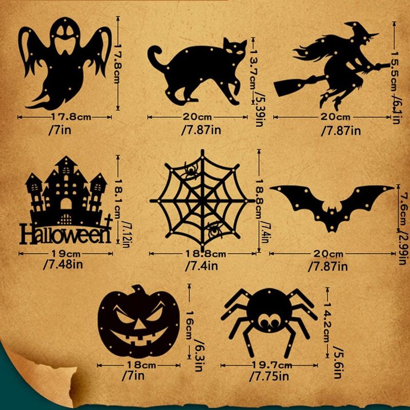 Welkomstbord Halloween Hang Tag Licht Spookachtige Spookspin Halloween Voordeur Licht Spookhuis Heks Thuis Front