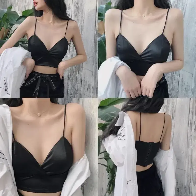 Fashion Women Lady Casual Tops Tube Chest Wrap Bandeau Underwear Black White Wrapped Chest Strap Chest Pad Underwear