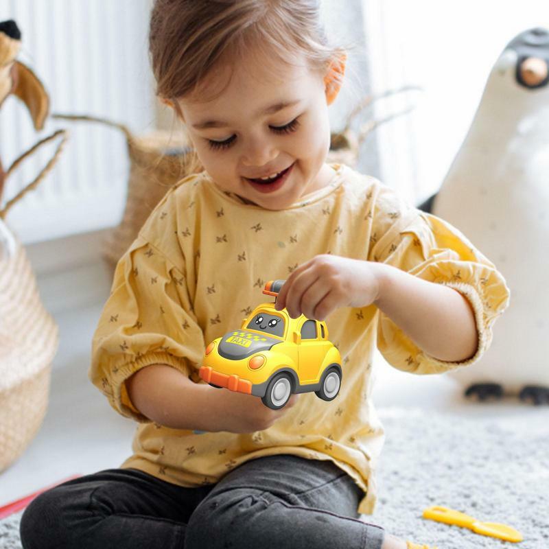 Cute Pull Back Cars Toy Parent-child Interactive Mini Car Model Press And Go Vehicle Toy Color Recognition Car Toy For Kids