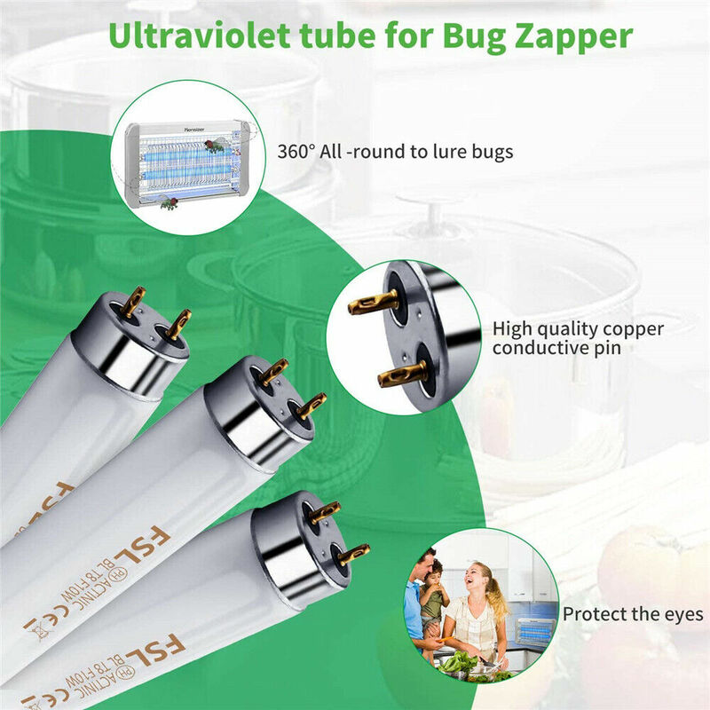Lámpara de tubo UV para matar mosquitos, Bombilla de repuesto de 10W, 20W