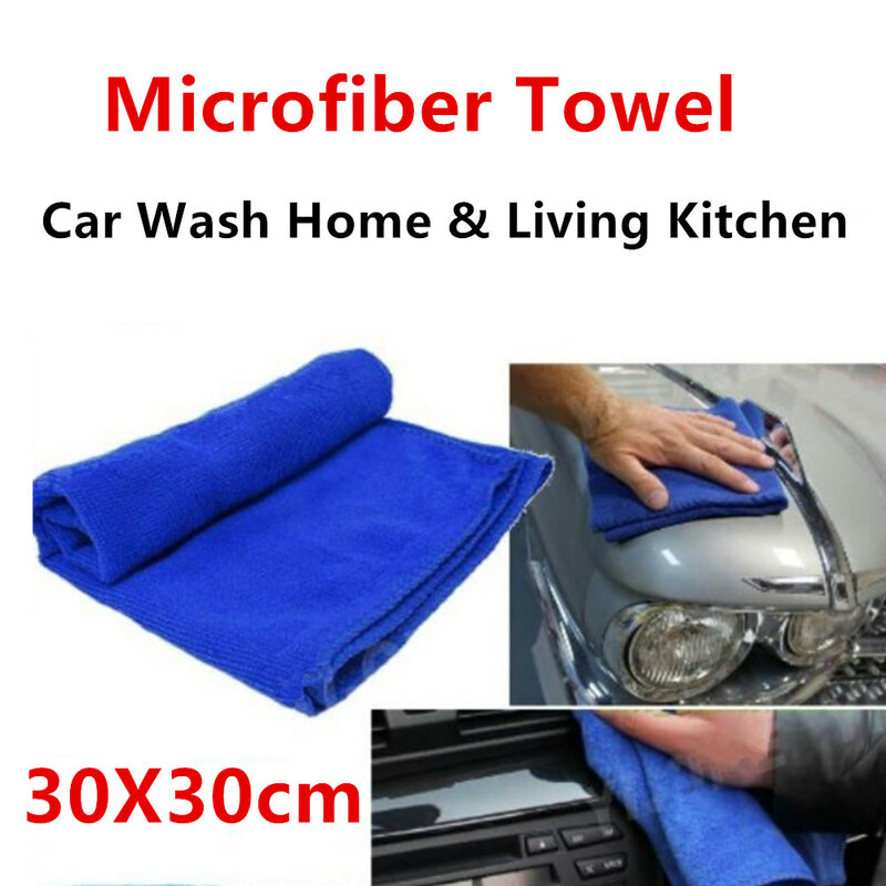 1 stücke 30*30cm blaue Mikro faser Auto Reinigungs tücher Küchen wäsche Auto Haus reinigung waschen sauberes Tuch Super fin faser