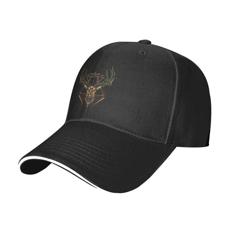 Boné bonito Deer Head para homens e mulheres, chapéu de sol ajustável, ao ar livre, preto