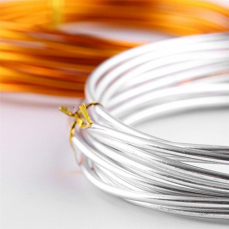Filo di alluminio 1mm 1.5mm 2mm colore argento flessibile flessibile filo metallico artigianale per gioielli che fanno perline floreali 10m/20m