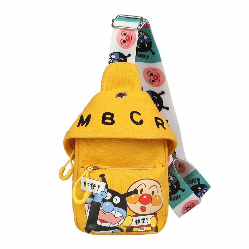 Sacos de ombro dos desenhos animados para mãe e filhos, Canvas Chest Bag para menina, Crossbody Bag para mulheres, Sac
