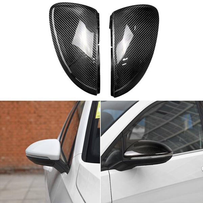 Car Wing Door in fibra di carbonio vista posteriore specchietto retrovisore copre Cap Trim Case per Ford Fiesta Mk7