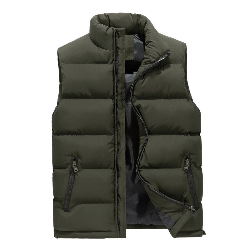 Neue Jacke Winter warme Mäntel für Männer verdickte Stehkragen Daunen weste übergroße Jacken Puffer Weste ärmellose Reiß verschluss Mantel