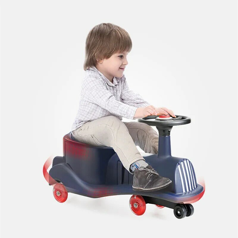 Детский вращающийся автомобиль, детский раздвижной ролик, детская игрушечная машинка для езды, для мальчиков и девочек, детский ходунок