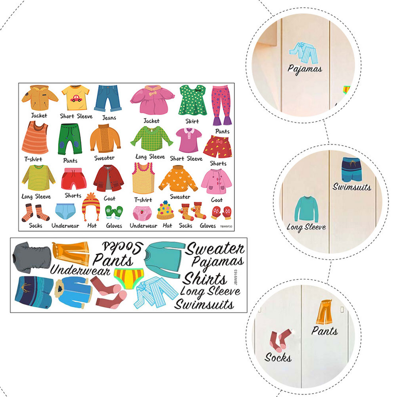 Di armadio multifunzionale adesivo colorato per cartoni animati classificazione adesivo cassetto adesivo abbigliamento per ragazzi