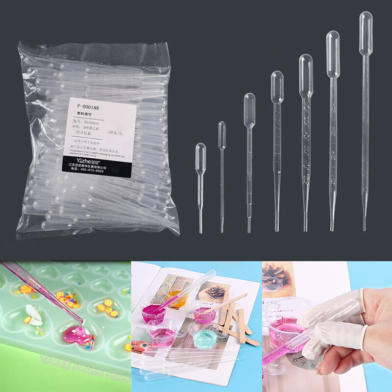20-150Pcs Disposable Plastic Eye Dropper Transfer Graduated Pipettes for DIY Epoxy Resin Silicone Mold Jewelry Making Tool