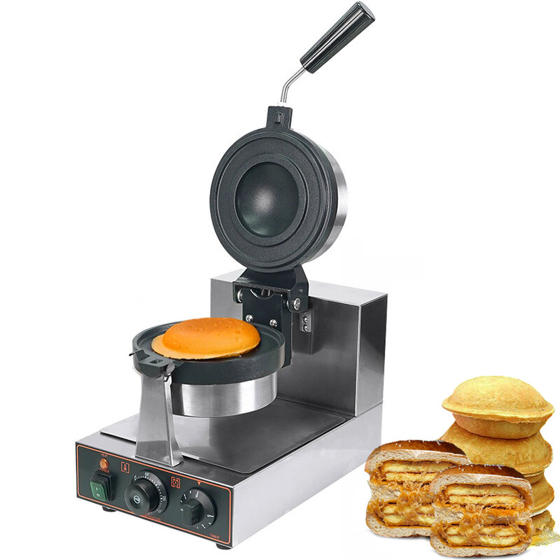 Maszyna do robienia ciastek hamburgerowych z UFO maszyna do gofrów do lodów elektrycznych 110V prasa do lodów Panini Semlor Paczki Krapfen piekarz