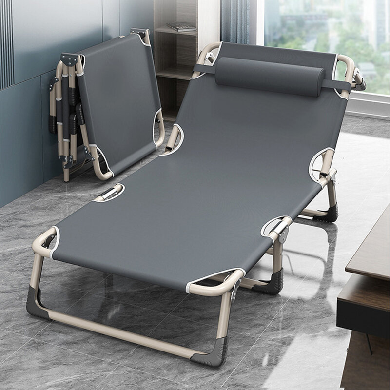 Kursi Luar Ruangan Peralatan Berkemah Tempat Tidur Portabel Kursi Tidur Lipat Dapat Disesuaikan 4 Posisi Kursi Malas Berjemur