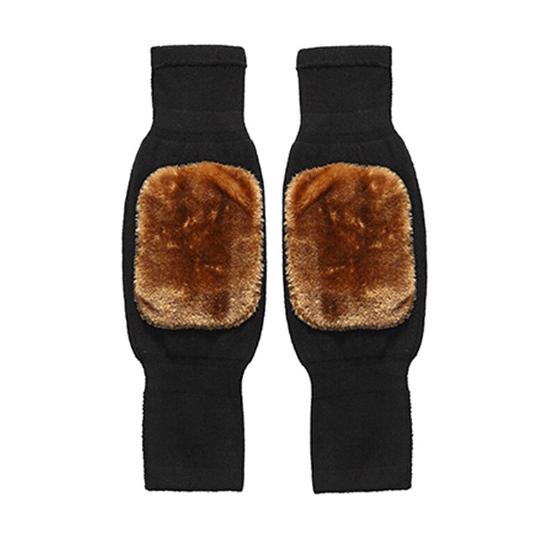 1 Paar Kaschmir Knies chützer Winter warme Männer Frauen doppelt dicke Woll schutz Knie sowie Samt Wind und Kälte Schutz ausrüstung