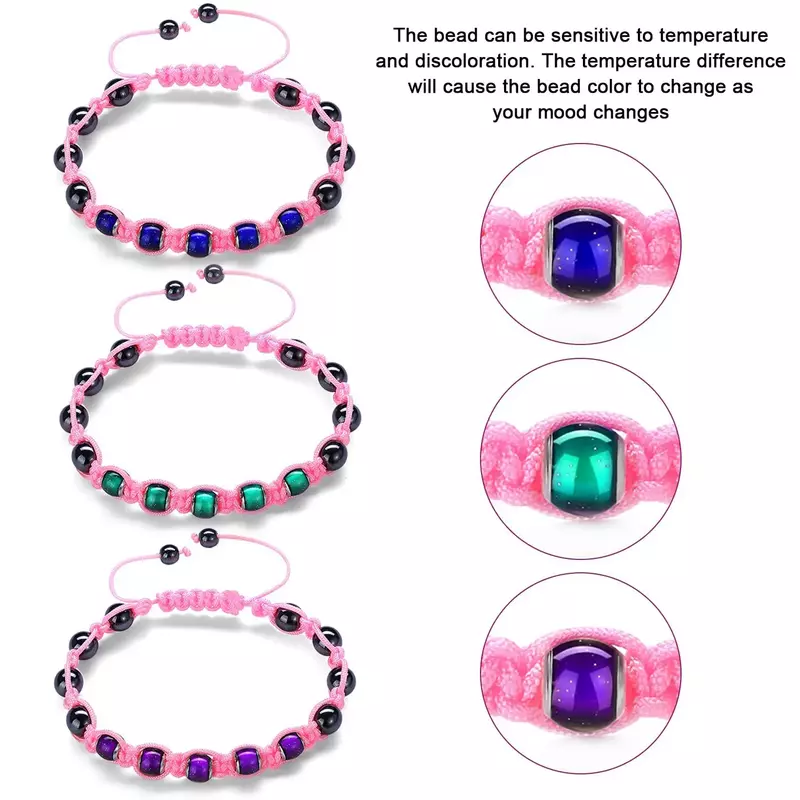 Thw3 bunte Perlen handgemachtes elastisches Armband für Damen schmuck