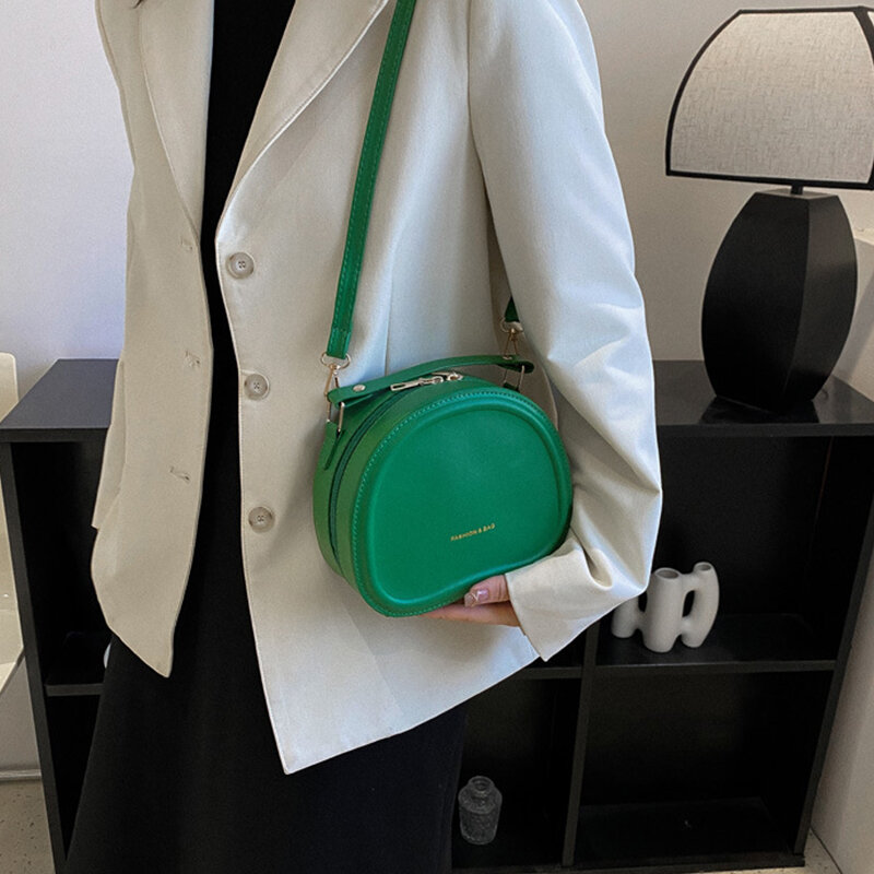 Tas bahu kulit PU Solid wanita, tas tangan desainer mode, tas selempang kasual untuk wanita 2023