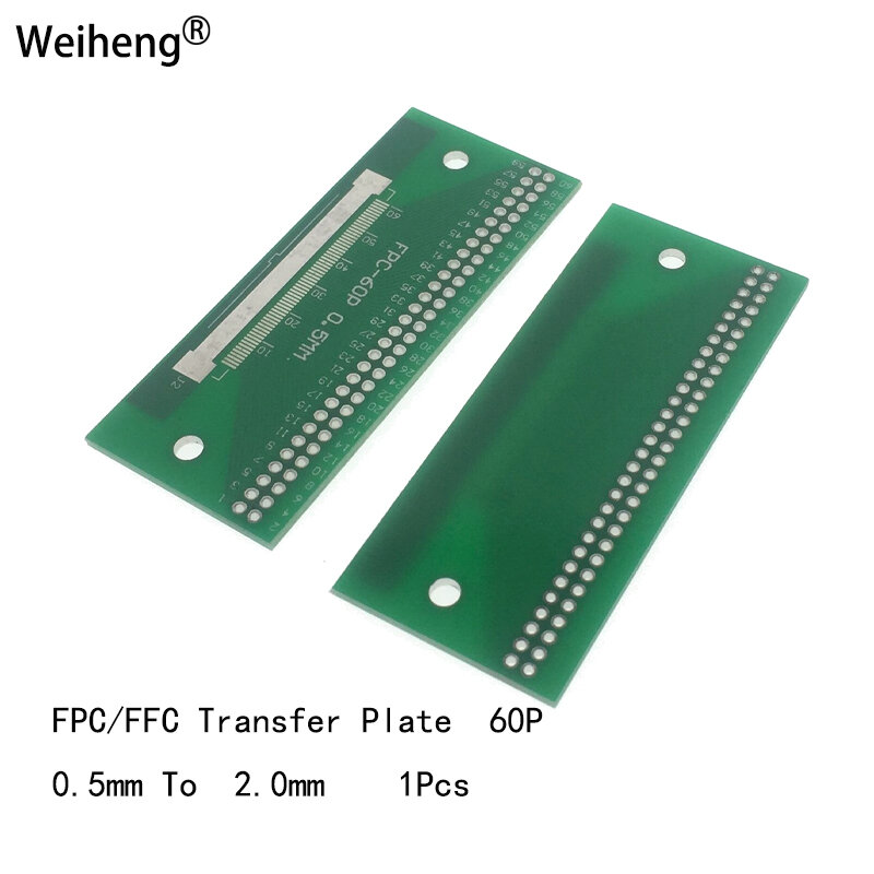 Panel de placa de transferencia FPC/FFC, 10 piezas, 60P, 0,5 MM, conversión de 2,0 MM, espaciado por inmersión, prueba de PCB