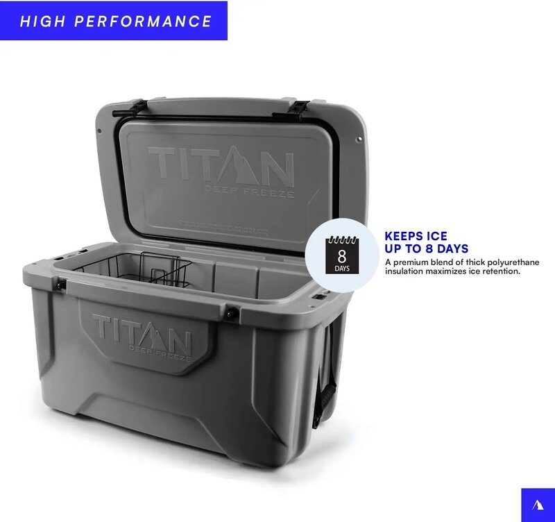 Titan Hard Ice Chest Cooler with Microban Protection and Deep Freeze Insulation