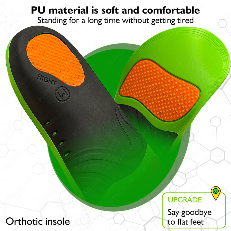 Flat Feet Arch Support X/O Legs Flat Foot Health Shoes Soles Pad Insoles Orthotic Insole for Plantar Fasciitis Orthopedic Unisex