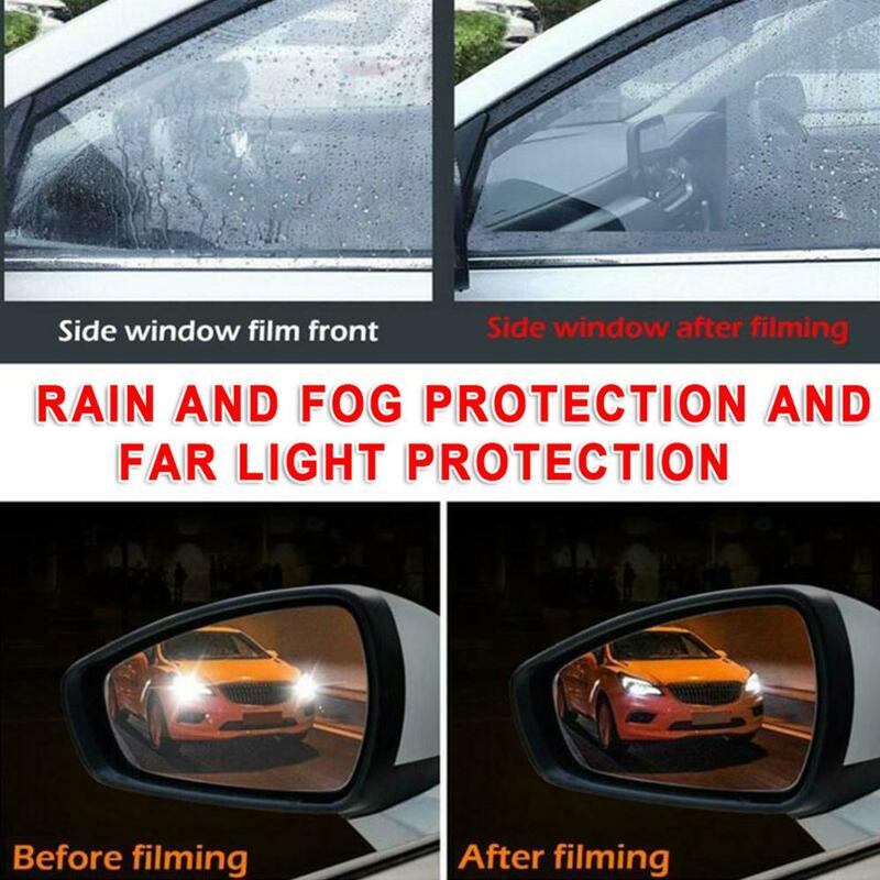 Huisdier + Nano Coating Materiaal 4 Stuks Auto Achteruitkijkspiegel Zijruit Glas Anti-Fog Film Regen Bescherming Duurzaam en Praktische Nieuwe Hot