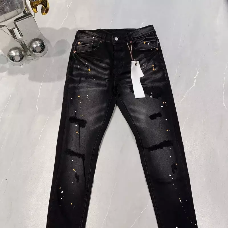 Фиолетовые брендовые джинсы ROCA, модные высококачественные обтягивающие джинсы с низкой посадкой и эффектом потертости