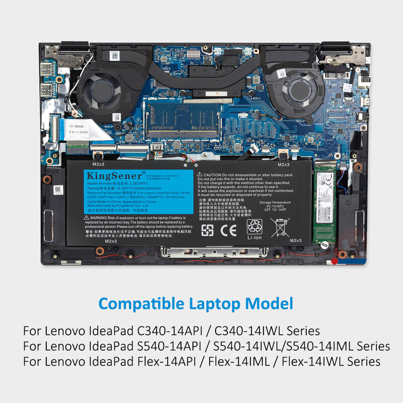 Аккумулятор KingSener 11,36 в 45 Вт/ч L18M4PF4 L18M4PF3 L18C4PF3 L18C4PF4 для Lenovo IdeaPad C340-14API 14IWL S540-14API IML Flex-14API