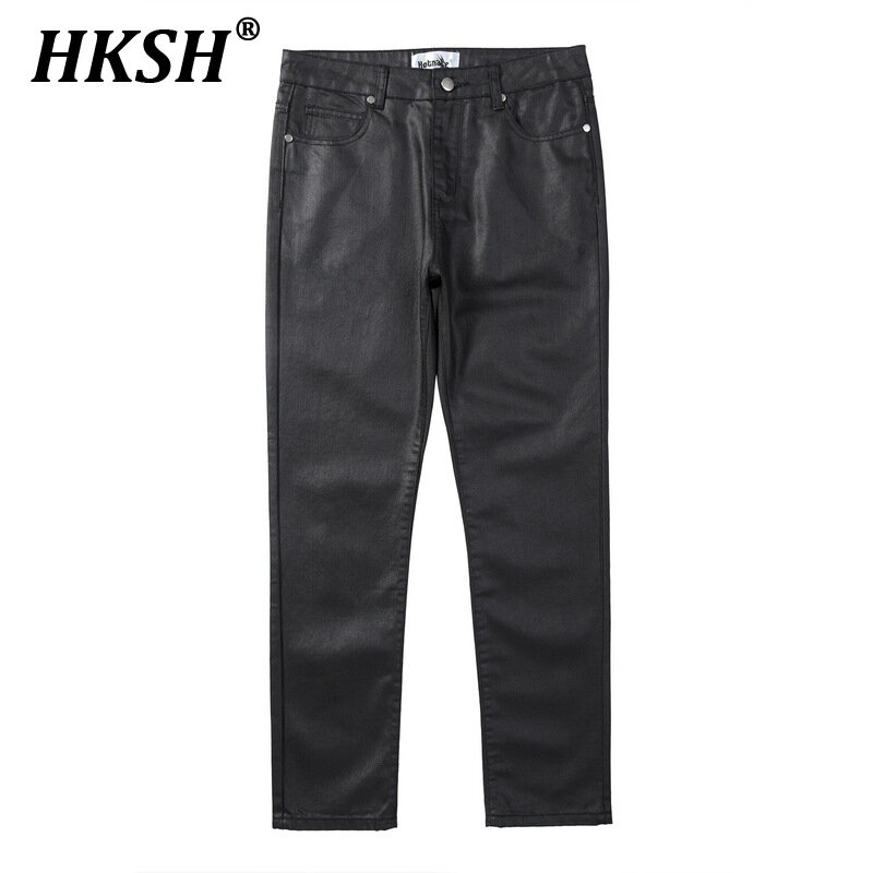 Новинка на весну HKSH, мужские Модные Стильные Джинсовые брюки в стиле Хай-стрит, темные модные прямые повседневные джинсы HK0542