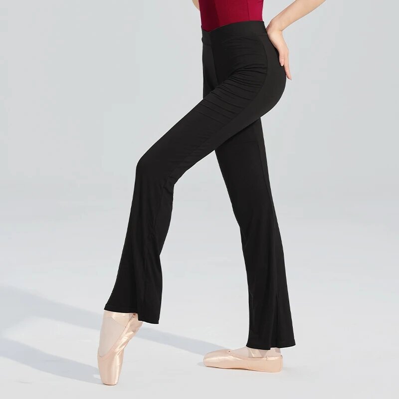 FJG-Pantalon à cloche taille haute pour femmes et filles, bas évasés en modal, long, pour ballet, fitness, course à pied, jogging, danse