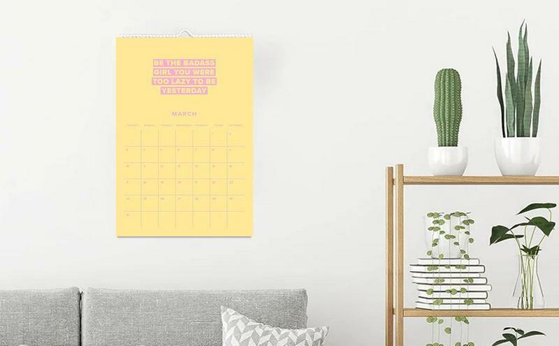 Calendario mensual de pared para mujer, dispositivo inspirador de 2024x8 pulgadas, 12 meses, 11,5