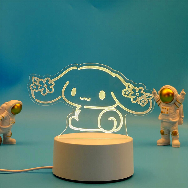 Kuromi pochacco เมโลดี้ไฟข้างเตียงรูปการ์ตูนโคมไฟตั้งโต๊ะ Sanrio ไฟบรรยากาศแผ่นเรืองแสงการตกแต่งบ้านห้องนอน