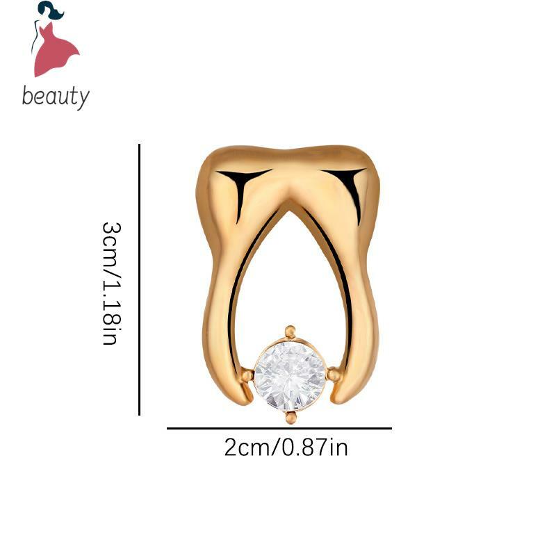Dentist Rhinestone Crown Tooth Shape Broche Corsage Pins Presentes de dentista Broches para homens, mulheres, emblemas para bolsa, chapéus Acessórios