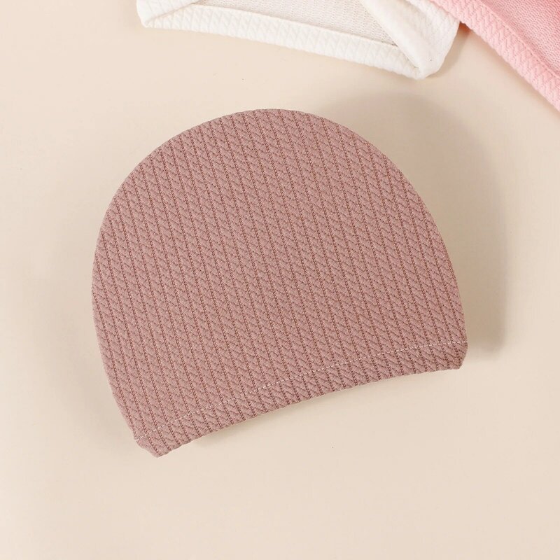 Solid Textured Ribbed Newborn Turban Baby Girl For Babies Soft Cotton Knot Dnout Infant Beanie Baby Headbands Hair Accessories