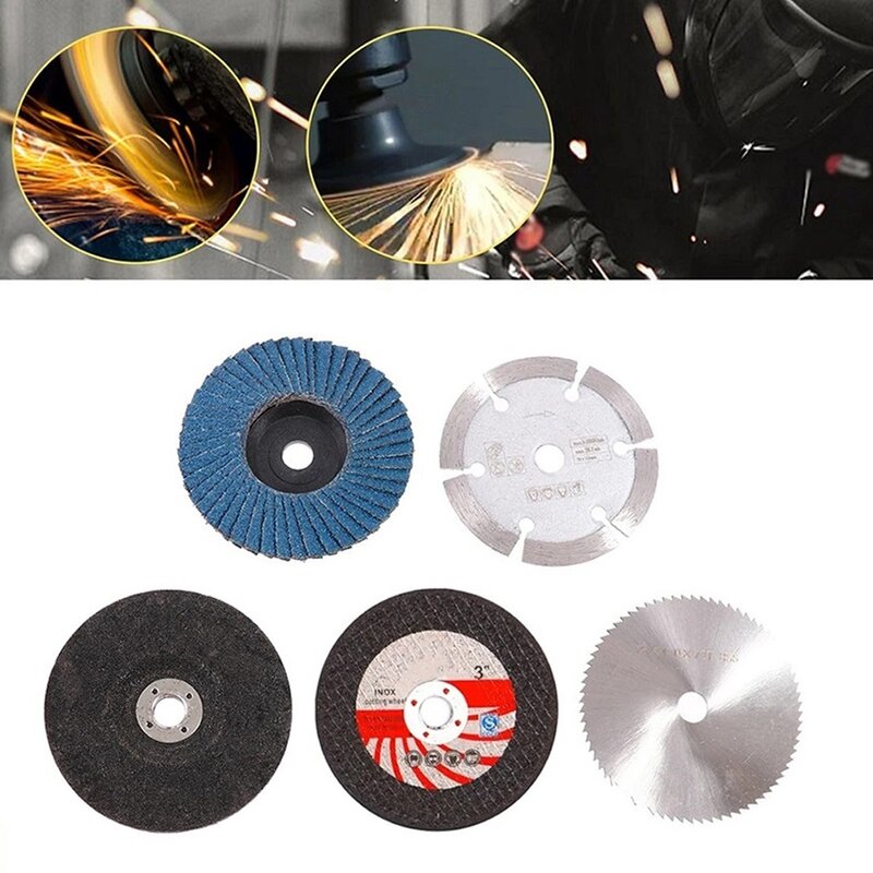 5Pcs/Set 75mm Cutting Disc Circular Saw Blade For Angle Grinder Metal Stone Sanding Disc Flat Flap Grinding Wheel