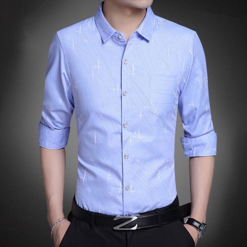 Мужская рубашка-поло с откидным воротником, Повседневная деловая рубашка-поло из мягкой ткани, лето 2024