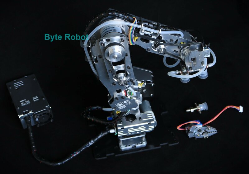 Grote Belasting 4 Dof Metalen Robotiarm Met Zuignap Pomp Stappenmotor Voor Arduino Robot Diy Kit Industriële 4 As Robot Model Klauw
