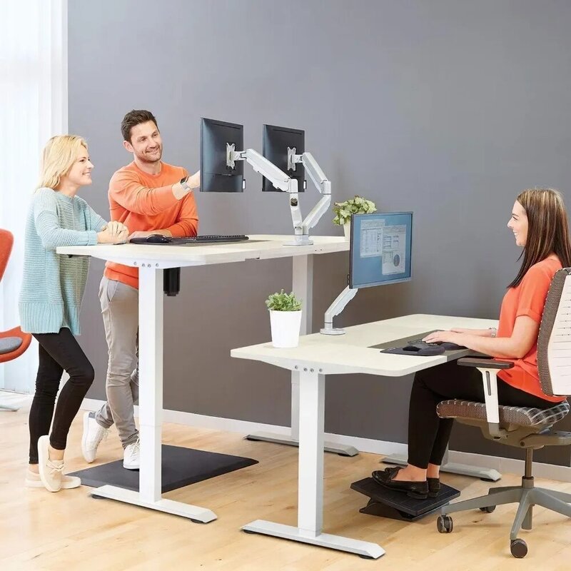 Height Adjustable Standing Desk, 55 x 28 Inches Stand Up Desk, Sit Stand Home Office Desk Computer Workstation Metal Bracket