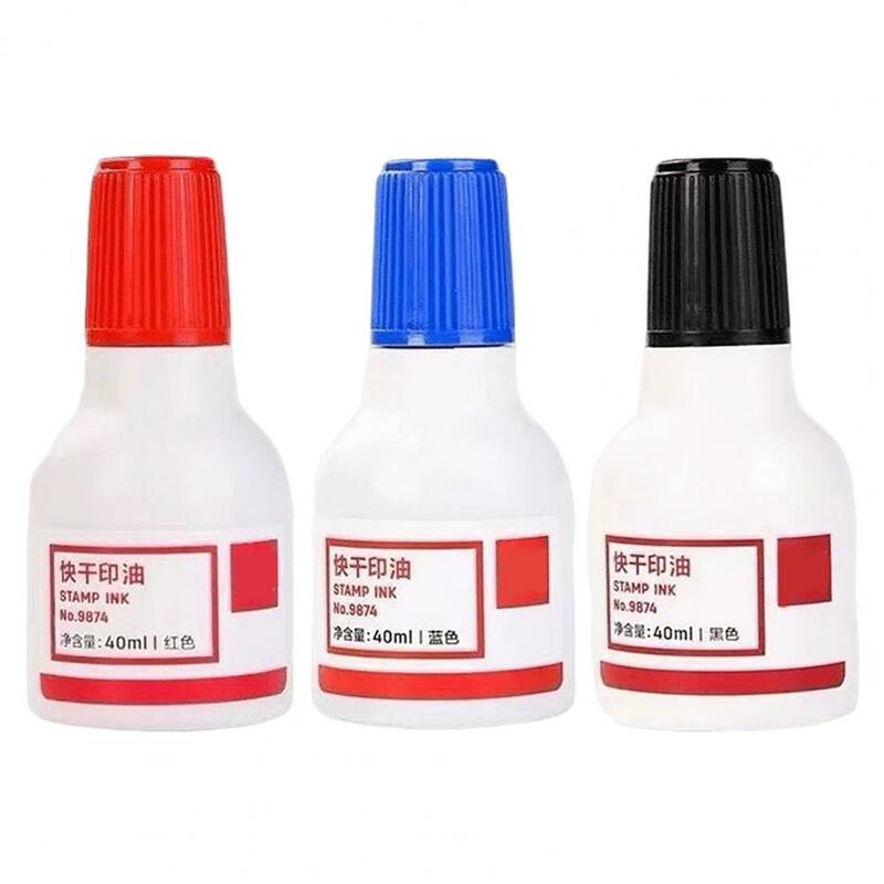 1Pc 40ML Stamp Refill Ink Long-lasting Replacement Ink Durable Vibrant Quick-drying Stamp Pad Refill Ink for Home School Office